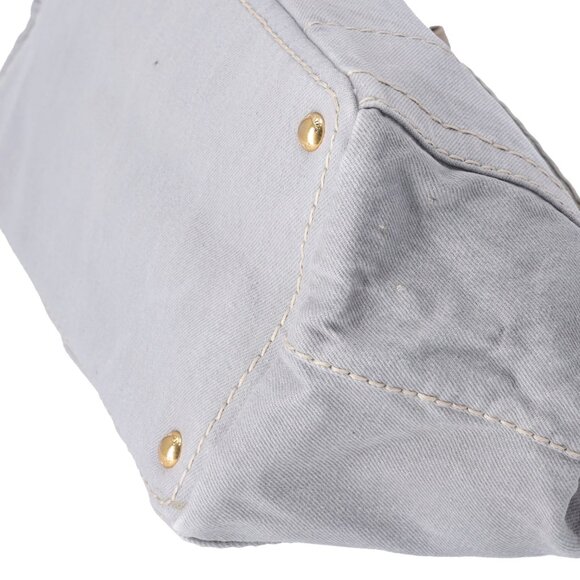 PRADA Canapa Handbag BN2045 Light Gray Denim - Picture 7 of 8